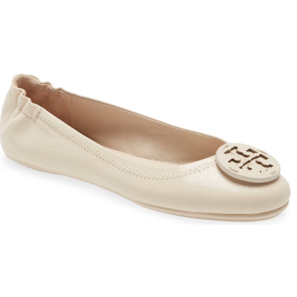SOLD: Tory Burch Minnie Travel Ballet Flat, white